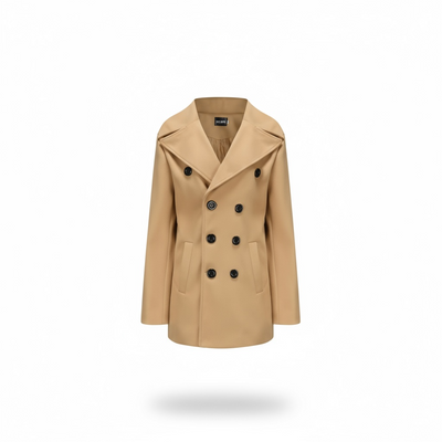 Classic Lapel Double Breasted Coats Men Winter Vintage Solid Color Loose Long Sleeve Woolen Outfits For Mens Fashion Outerwear