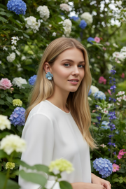 Enamel Flower Drop Earrings
