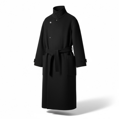 Lemair 23FW Double-Sided Woolen Coat Long Australian Wool Stand Collar Button down Outerwear Youth Faion Winter Season