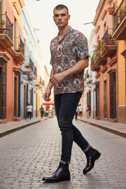 Chelsea Boots for Men Red Sole Pu Ankle Business Round Toe Slip-On Mens Boots Free Shipping Size 38-46 Men Shoes mens boots