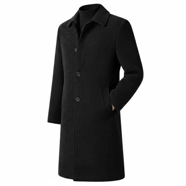 Maxbarley 2025 Winter Woolen Coat Men Long Fashion Brand Fleece-lined Thick Soft Woolen Trench England Style Snow Warm Overcoat