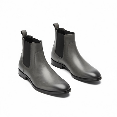 Men's Chelsea Boots Busin Casual round Toe Leather oes Rubber Outsole Comfortable Fit Men's Footwear UK Sle Boots