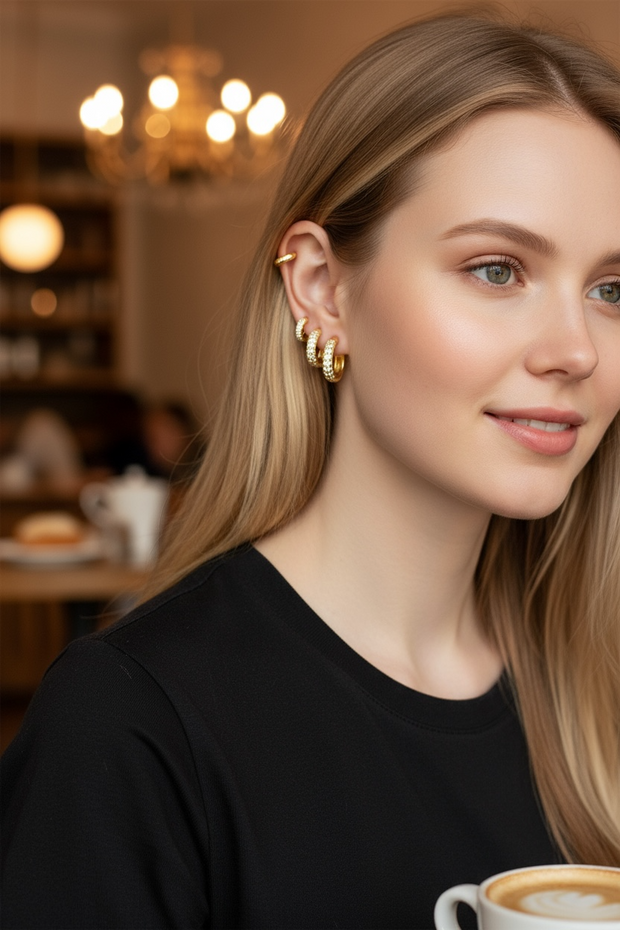 Shimmer Huggie Hoops