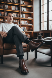 2025 New High Quality Soft Leather Ankle Boots Comfy Fashion Bullock Flat Designer Oxford Dress Shoes Men Casual Leather Boots