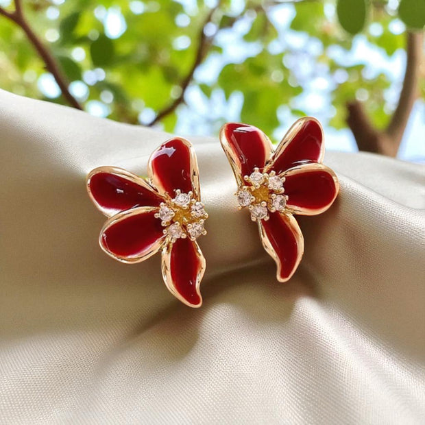 Crystal Flower Studs