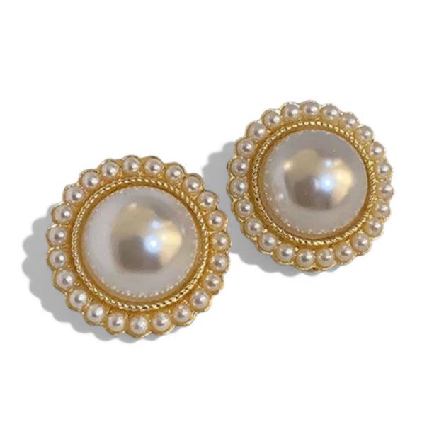 Geometric Pearl Studs