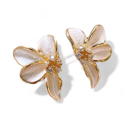Crystal Flower Studs
