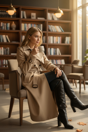 Autumn Winter Long Sleeve Trench Coat For Women 2024 Fashion Loose Office Lady Long Outerwears Jacket Coats Female Clothing