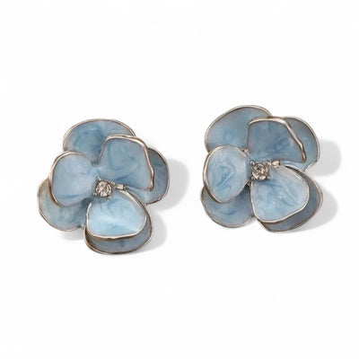 Enamel Flower Drop Earrings