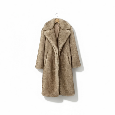 OFTBUY Long Faux Fur Jacket Fashion European Style Lapel Fur Coat Eco-friendly Covered Button Loose Casual Women Coats Winter