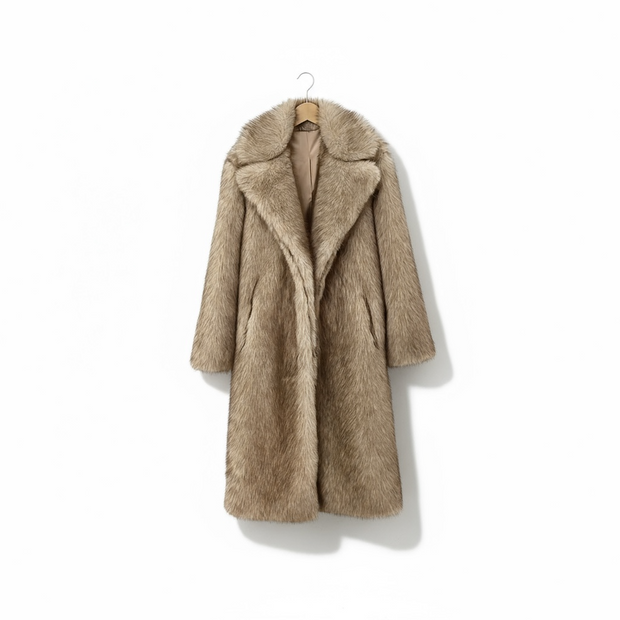 OFTBUY Long Faux Fur Jacket Fashion European Style Lapel Fur Coat Eco-friendly Covered Button Loose Casual Women Coats Winter