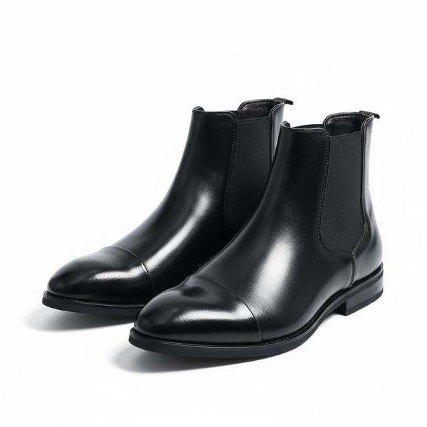 Chelsea Boots for Men Red Sole Pu Ankle Business Round Toe Slip-On Mens Boots Free Shipping Size 38-46 Men Shoes mens boots