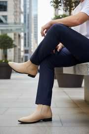 New Suede Leather Men's Pointed Business Casual Ankle Boot Fashion Male Winter New Style Comfortable Chelsea Leather Shoes