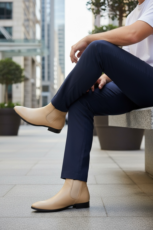 New Suede Leather Men's Pointed Business Casual Ankle Boot Fashion Male Winter New Style Comfortable Chelsea Leather Shoes