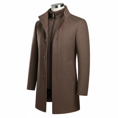 Men's Large Winter Trench Coat Jaet Long Sve Stand Fit Simple Sle Four Seasons Universal Faion Men's Outerwear