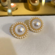 Geometric Pearl Studs