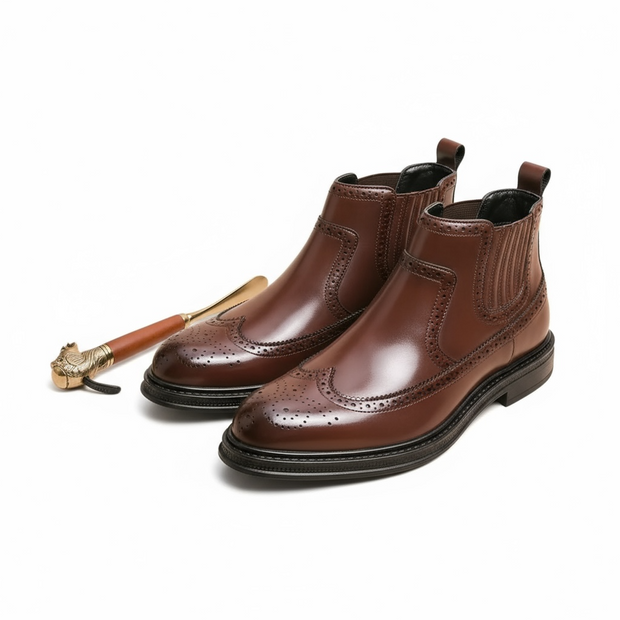 2025 New High Quality Soft Leather Ankle Boots Comfy Fashion Bullock Flat Designer Oxford Dress Shoes Men Casual Leather Boots