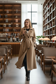 Autumn Winter Long Sleeve Trench Coat For Women 2024 Fashion Loose Office Lady Long Outerwears Jacket Coats Female Clothing
