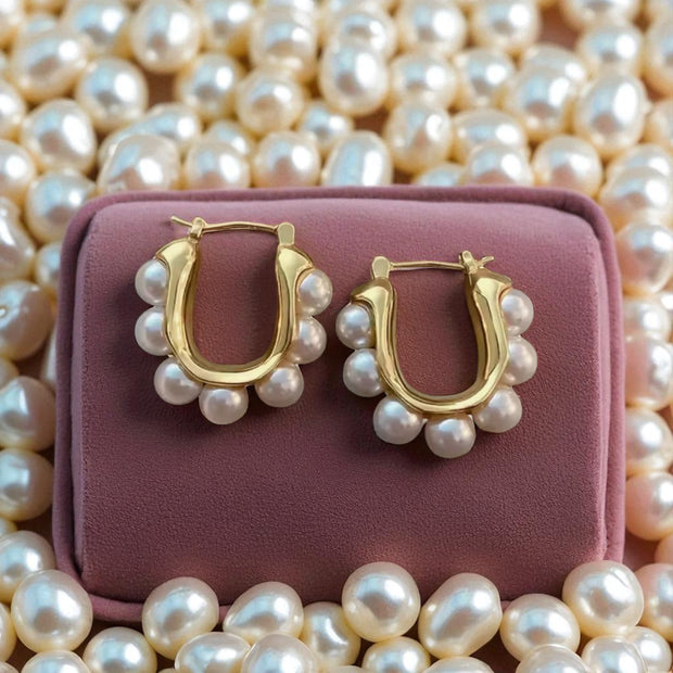 Pearl Hoop Earrings