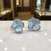 Enamel Flower Drop Earrings