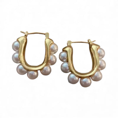 Pearl Hoop Earrings