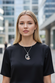 Mom & Daughter Moon Necklace