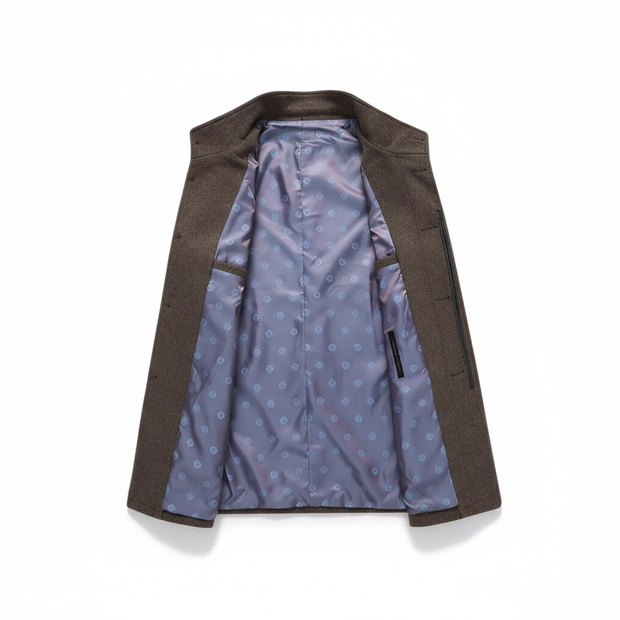 Men's Large Winter Trench Coat Jaet Long Sve Stand Fit Simple Sle Four Seasons Universal Faion Men's Outerwear