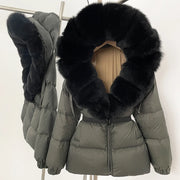 Down Coat Winter Lady Clothing Puffer Jacket Women Real Fox Fur Hooded Warm 90% White Duck Down Coat Female Parkas Waterproof