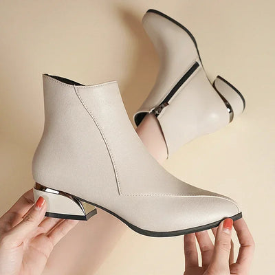 Ankle Boots for Women 2024 New Simple and Versatile Pointed-toe Women's Boots Comfortable high heels Commuting Ladies Shoes