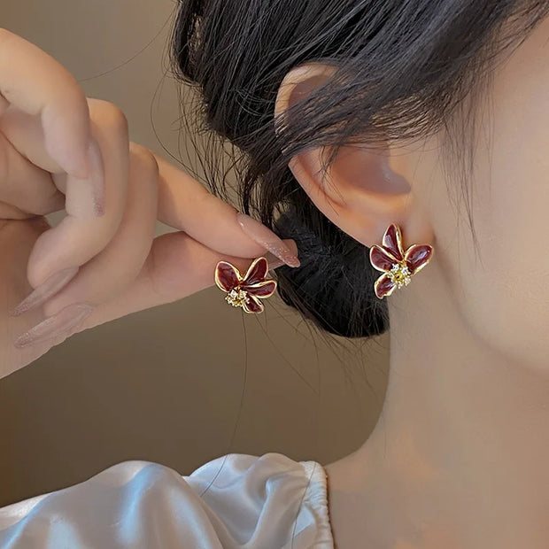 Crystal Flower Studs