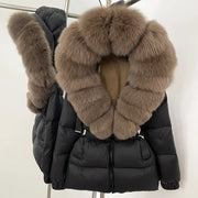 Down Coat Winter Lady Clothing Puffer Jacket Women Real Fox Fur Hooded Warm 90% White Duck Down Coat Female Parkas Waterproof