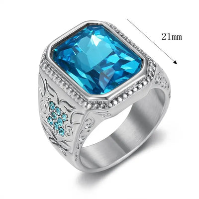 Blue Stone Men Rings