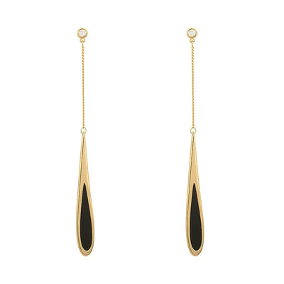 Black Tassel Drop Earrings