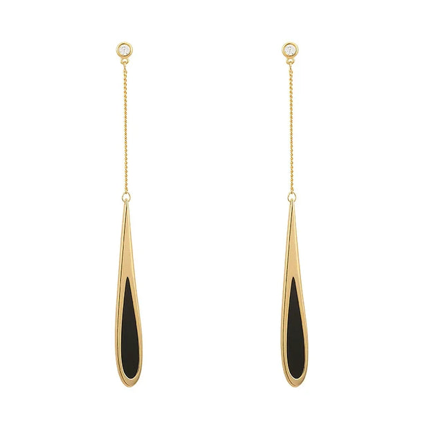 Black Tassel Drop Earrings